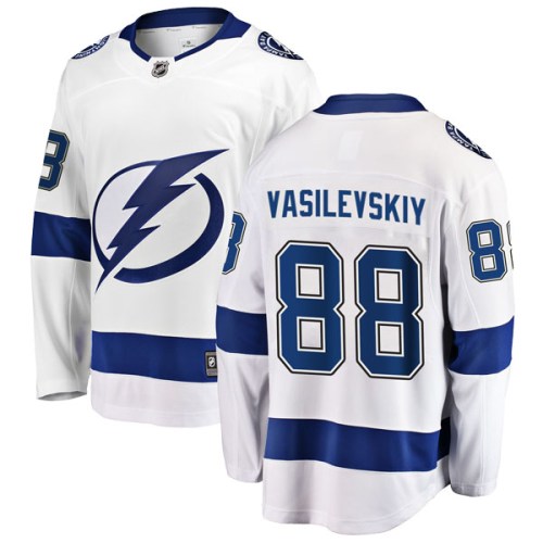 Youth Fanatics Branded Tampa Bay Lightning Andrei Vasilevskiy White Away Jersey - Breakaway Youth Fanatics Branded Tampa Bay Lightning Andrei Vasilevskiy White Away Jersey - Breakaway