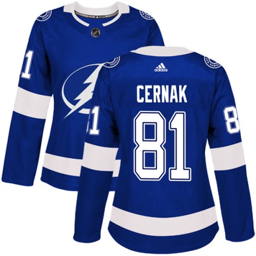 Women's Adidas Tampa Bay Lightning Erik Cernak Blue Home Jersey - Authentic Women's Adidas Tampa Bay Lightning Erik Cernak Blue Home Jersey - Authentic