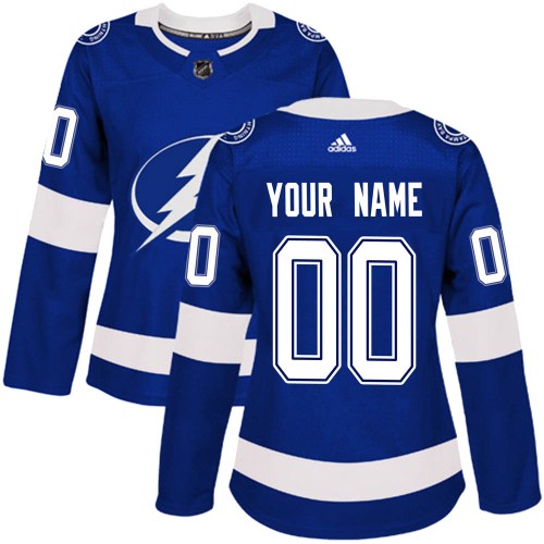 Women's Adidas Tampa Bay Lightning Custom Blue Custom Home Jersey - Authentic Women's Adidas Tampa Bay Lightning Custom Blue Custom Home Jersey - Authentic