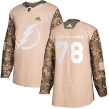 Men's Adidas Tampa Bay Lightning Emil Martinsen Lilleberg Camo Veterans Day Practice Jersey - Authentic