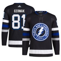 Men's Adidas Tampa Bay Lightning Erik Cernak Black Alternate Primegreen Jersey - Authentic