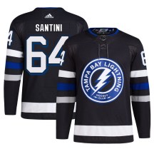 Men's Adidas Tampa Bay Lightning Steven Santini Black Alternate Primegreen Jersey - Authentic