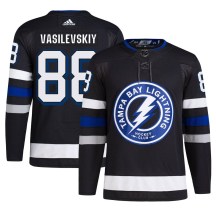 Men's Adidas Tampa Bay Lightning Andrei Vasilevskiy Black Alternate Primegreen Jersey - Authentic
