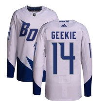Men's Adidas Tampa Bay Lightning Conor Geekie White 2022 Stadium Series Primegreen Jersey - Authentic
