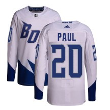 Men's Adidas Tampa Bay Lightning Nick Paul White 2022 Stadium Series Primegreen Jersey - Authentic