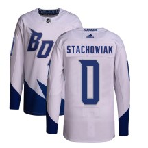 Men's Adidas Tampa Bay Lightning Wojciech Stachowiak White 2022 Stadium Series Primegreen Jersey - Authentic