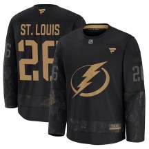 Men's Fanatics Tampa Bay Lightning Martin St. Louis Black 2024 Military Appreciation Practice Jersey - Premium