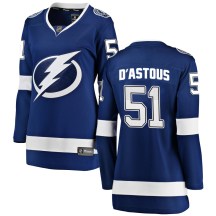 Women's Fanatics Branded Tampa Bay Lightning Charles-Edouard D'Astous Blue Home Jersey - Breakaway