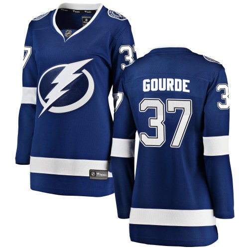 Women's Fanatics Branded Tampa Bay Lightning Yanni Gourde Blue Home Jersey - Breakaway Women's Fanatics Branded Tampa Bay Lightning Yanni Gourde Blue Home Jersey - Breakaway