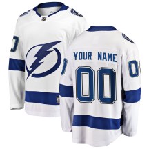 Men's Fanatics Branded Tampa Bay Lightning Custom White Custom Away Jersey - Breakaway