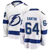Men's Fanatics Branded Tampa Bay Lightning Steven Santini White Away Jersey - Breakaway