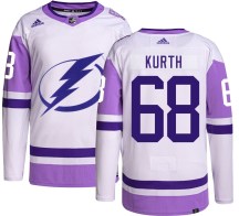 Men's Adidas Tampa Bay Lightning Connor Kurth Hockey Fights Cancer Jersey - Authentic