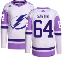 Men's Adidas Tampa Bay Lightning Steven Santini Hockey Fights Cancer Jersey - Authentic