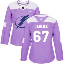 Women's Adidas Tampa Bay Lightning Declan Carlile Purple Fights Cancer Practice Jersey - Authentic Women's Adidas Tampa Bay Lightning Declan Carlile Purple Fights Cancer Practice Jersey - Authentic