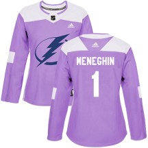 Women's Adidas Tampa Bay Lightning Harrison Meneghin Purple Fights Cancer Practice Jersey - Authentic Women's Adidas Tampa Bay Lightning Harrison Meneghin Purple Fights Cancer Practice Jersey - Authentic