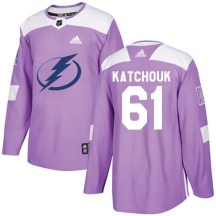 Men's Adidas Tampa Bay Lightning Boris Katchouk Purple Fights Cancer Practice Jersey - Authentic
