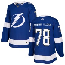 Men's Adidas Tampa Bay Lightning Emil Martinsen Lilleberg Blue Home Jersey - Authentic