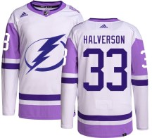 Youth Adidas Tampa Bay Lightning Brandon Halverson Hockey Fights Cancer Jersey - Authentic