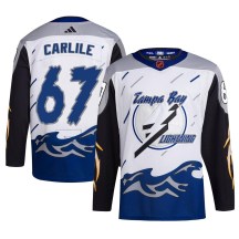 Youth Adidas Tampa Bay Lightning Declan Carlile White Reverse Retro 2.0 Jersey - Authentic