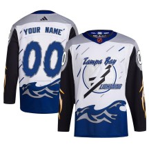 Youth Adidas Tampa Bay Lightning Custom White Custom Reverse Retro 2.0 Jersey - Authentic