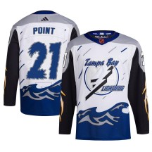 Youth Adidas Tampa Bay Lightning Brayden Point White Reverse Retro 2.0 Jersey - Authentic