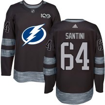 Men's Tampa Bay Lightning Steven Santini Black 1917-2017 100th Anniversary Jersey - Authentic