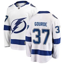 Youth Fanatics Branded Tampa Bay Lightning Yanni Gourde White Away Jersey - Breakaway