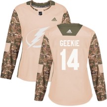 Women's Adidas Tampa Bay Lightning Conor Geekie Camo Veterans Day Practice Jersey - Authentic