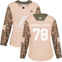 Women's Adidas Tampa Bay Lightning Emil Lilleberg Camo Veterans Day Practice Jersey - Authentic
