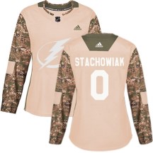 Women's Adidas Tampa Bay Lightning Wojciech Stachowiak Camo Veterans Day Practice Jersey - Authentic