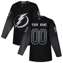 Men's Adidas Tampa Bay Lightning Custom Black Custom Alternate Jersey - Authentic