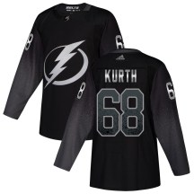 Men's Adidas Tampa Bay Lightning Connor Kurth Black Alternate Jersey - Authentic