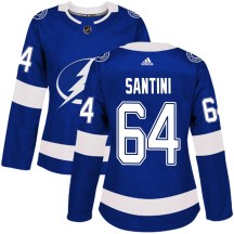 Women's Adidas Tampa Bay Lightning Steven Santini Blue Home Jersey - Authentic