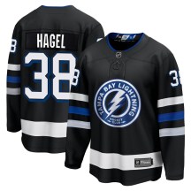 Men's Fanatics Branded Tampa Bay Lightning Brandon Hagel Black Breakaway Alternate Jersey - Premier