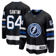 Men's Fanatics Branded Tampa Bay Lightning Steven Santini Black Breakaway Alternate Jersey - Premier