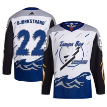 Men's Adidas Tampa Bay Lightning Oliver Bjorkstrand White Reverse Retro 2.0 Jersey - Authentic