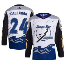 Men's Adidas Tampa Bay Lightning Ryan Callahan White Reverse Retro 2.0 Jersey - Authentic