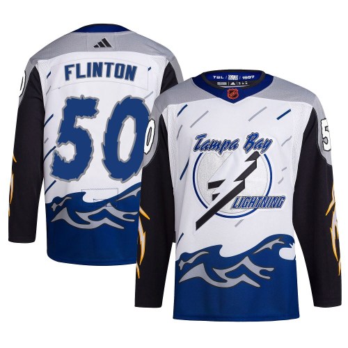 Men's Adidas Tampa Bay Lightning Cooper Flinton White Reverse Retro 2.0 Jersey - Authentic Men's Adidas Tampa Bay Lightning Cooper Flinton White Reverse Retro 2.0 Jersey - Authentic