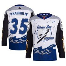 Men's Adidas Tampa Bay Lightning Nikolai Khabibulin White Reverse Retro 2.0 Jersey - Authentic