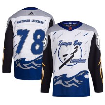 Men's Adidas Tampa Bay Lightning Emil Martinsen Lilleberg White Reverse Retro 2.0 Jersey - Authentic