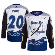 Men's Adidas Tampa Bay Lightning Nicholas Paul White Reverse Retro 2.0 Jersey - Authentic