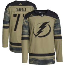 Youth Adidas Tampa Bay Lightning Anthony Cirelli Camo Military Appreciation Practice Jersey - Authentic