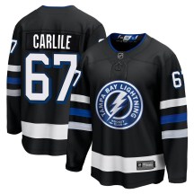 Youth Fanatics Branded Tampa Bay Lightning Declan Carlile Black Breakaway Alternate Jersey - Premier