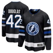 Youth Fanatics Branded Tampa Bay Lightning Curtis Douglas Black Breakaway Alternate Jersey - Premier
