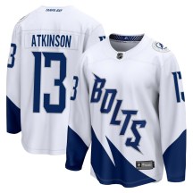 Men's Fanatics Branded Tampa Bay Lightning Cam Atkinson White 2022 Stadium Series Jersey - Breakaway