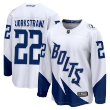 Men's Fanatics Branded Tampa Bay Lightning Oliver Bjorkstrand White 2022 Stadium Series Jersey - Breakaway