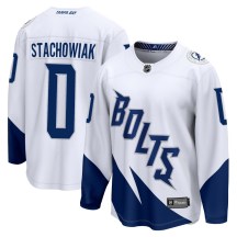 Men's Fanatics Branded Tampa Bay Lightning Wojciech Stachowiak White 2022 Stadium Series Jersey - Breakaway