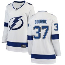 Women's Fanatics Branded Tampa Bay Lightning Yanni Gourde White Away Jersey - Breakaway