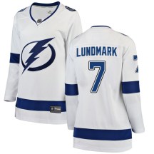 Women's Fanatics Branded Tampa Bay Lightning Simon Lundmark White Away Jersey - Breakaway Women's Fanatics Branded Tampa Bay Lightning Simon Lundmark White Away Jersey - Breakaway