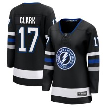 Women's Fanatics Branded Tampa Bay Lightning Wendel Clark Black Breakaway Alternate Jersey - Premier
